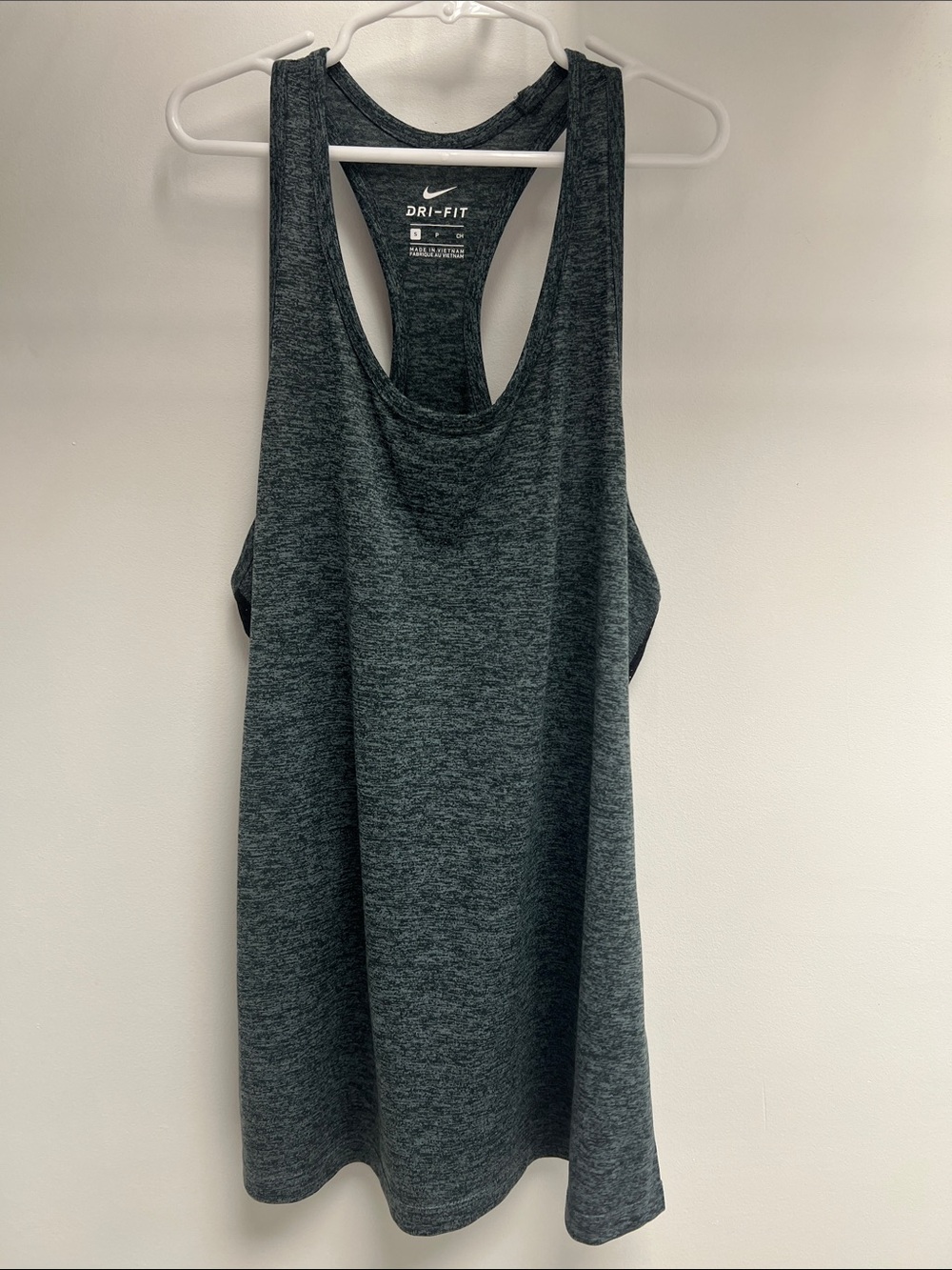 Nike Dri-FIT Racerback Tank Top in Heather Charcoal